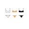 Vector hand drawn swimsuit icons. Simple doodle illustration.