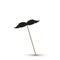 Vector hand drawn Vintage Black curly mustache. Moustache isolated on white background. realistic elements of a mustache