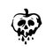 Vector hand drawn Witch and magic item illustration poison apple on white background.