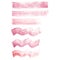 Vector hand painted red and pink grunge straight and wavy brush set