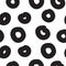 Vector hand-painted seamless pattern with circles, bubble, doodl