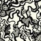 Vector hand-painted seamless pattern with puzzle, spot, doodle