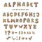 Vector hand written grungy english alphabet.