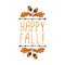 Vector handdrawn autumn element with text