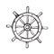 Vector handdrawn black ship wheel.