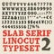 Vector handmade slab serif linocut typeset