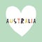 Vector handmade style australian poatcard with heart, souvenir