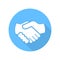 Vector of Handshake Icon on blue circle