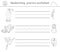 Vector handwriting practice worksheet. Printable black and white activity for pre-school children. Educational game for writing