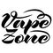 vector handwritten inscription Vape zone in black on a white