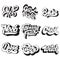 Vector handwritten lettering. Collection of pins for girls.