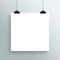 Vector Hanging Blank White Square Poster From Clips