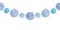 Vector Hanging Blue Bay Boy Birthday Party Paper Pom Poms Set Horizontal Seamless Repeat Border Pattern. Great for