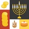 Vector hanukkah icons set