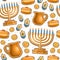 Vector Hanukkah seamless pattern