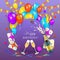 Vector happy birthday banner poster template