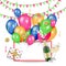 Vector happy birthday banner poster template