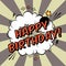 Vector Happy Birthday greeting card in comic book style