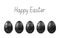 Vector Happy Easter greeting card with realistic eggs isolated