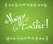 Vector Happy Easter hand drawn lettering template with line insect frame