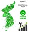 Vector Happy North And South Korea Map Composition of Smileys