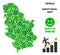 Vector Happy Serbia Map Composition of Smileys