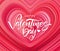 Vector Happy Valentines Day. Greeting card with flow heart background