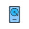 Vector hard drive disk, HDD flat color line icon.