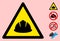 Vector Hard Helmet Warning Triangle Sign Icon