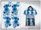 Vector hawaiian shirt background image.blue flower pattern design, illustration, textile background for hawaiian shirt,jersey