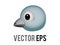 Vector head of blue generic bird, bluebird or cardinal icon with eye and grey month in side view