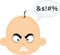 vector head toddler anger expression insult bubble dialogue