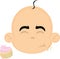 vector head toddler eat cupcake or muffin