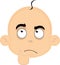 vector head toddler think or doubting expression