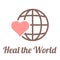 Vector heal the world sign