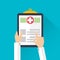 Vector healthcare clipboard flat icon