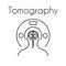 Vector Healthcare Linear Tomography Icon with Brain Symbol and Tomograph