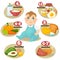 Vector healthy food for babies