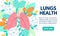 Vector healthy lungs on flowers. Background for label, advertisement of pulmonary medicine, landing or banner