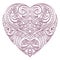 Vector heart for coloring with valentines decorative elements.