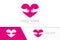 Vector heart and embrace logo combination. Unique love hands logotype design template.