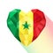 Vector heart with the flag of the Republic of Senegal.