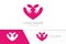 Vector heart and hands logo combination. Embrace friendship logotype design template.