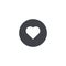 Vector heart icon. Circle icon. Heart shape. Love symbol. Heart button. Element for design logo mobile app interface card or