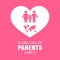 Vector heart icon and family icon, Global Day of Parents Design Concept, perfect for social media post templates, posters, greetin