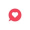 Vector heart icon. Heart shape. Bubble icon. Love symbol. Heart button. Element for design logo mobile app interface card or