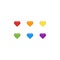 Vector heart icon set. Heart emoji. Heart sticker. Love symbol Valentine`s Day. Element for design logo mobile app interface card