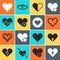 Vector heart icons for wedding and valentines day invitation cards