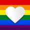 Vector heart illustration on rainbow background, LGBT love celeb