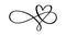 Vector heart love sign forever valentine day. Infinity romantic symbol linked, join, passion and wedding. Template for